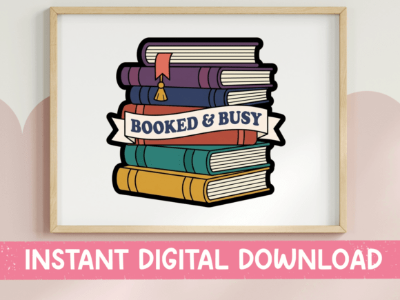 Booked and Busy Book Stack Sticker Review