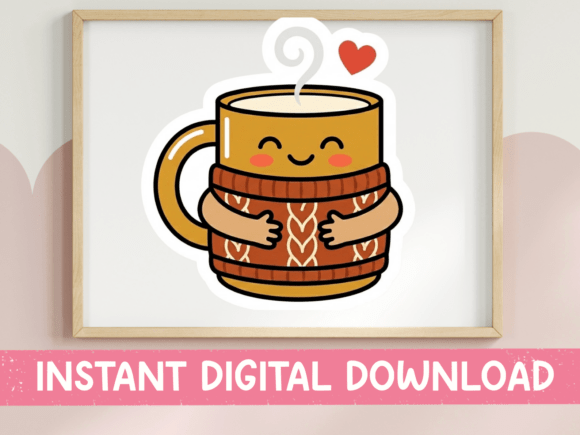 Cozy Mug Graphics for Kawaii T-Shirt Designs