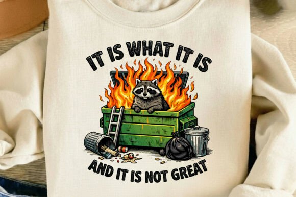 Funny Raccoon Dumpster Fire Sublimation for T-Shirt Designs