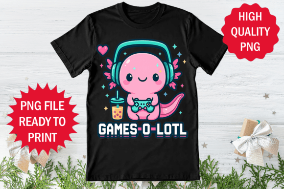Games O Lotl: A Playful T-Shirt Design for Embroidery