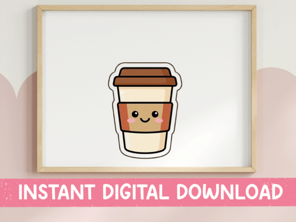 Kawaii Coffee Cup Graphics for T-Shirt Designs