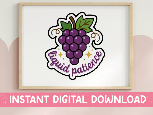 Liquid Patience Grape Sticker: Graphics for Branding