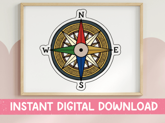 Nautical Compass Rose Graphics for T-Shirt Designs
