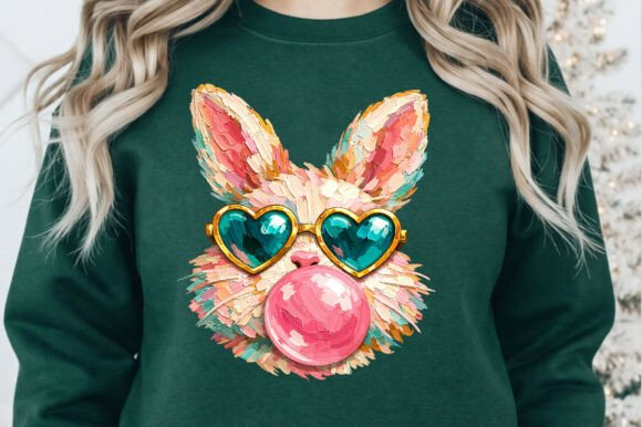 Preppy Painted Bunny Graphics for T-Shirt Designs
