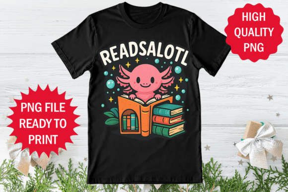 Readsaloth Funny Axolotl: A Versatile T-Shirt Design Graphic