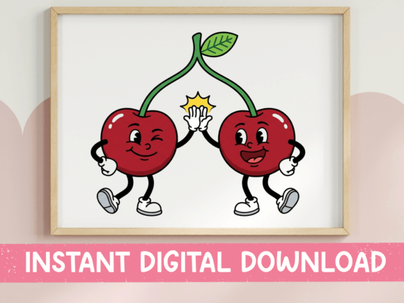 Retro Cherry Characters High Five Design: Graphics Review