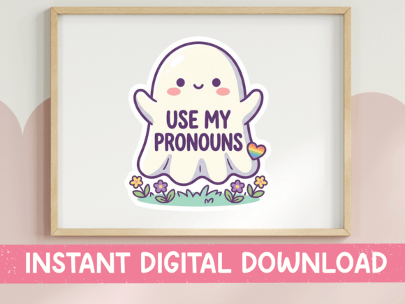 Use My Pronouns Ghost SVG: Graphics for T-Shirt Designs